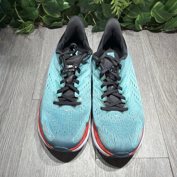Hoka One One Clifton 8 Mens Sz 10 EE Blue White Athletic Running Shoes Sneakers main image 9